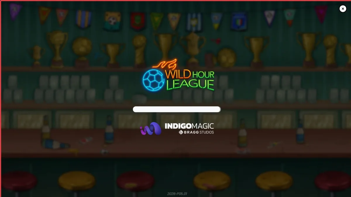 Suasana pub sepak bola dalam slot Wild Hour League