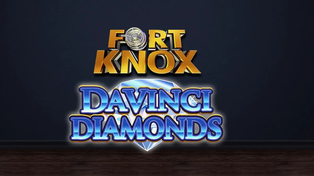 Tampilan visual mesin slot Fort Knox Da Vinci Diamonds dengan elemen seni klasik dan brankas.