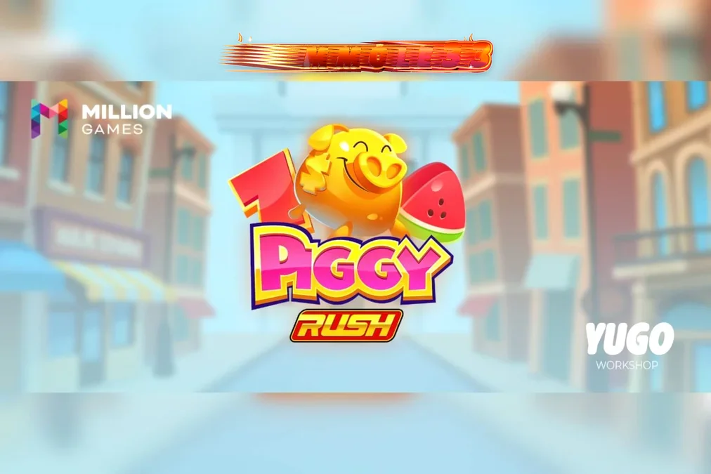 Tampilan visual slot Piggy Rush dengan simbol babi dan koin emas.